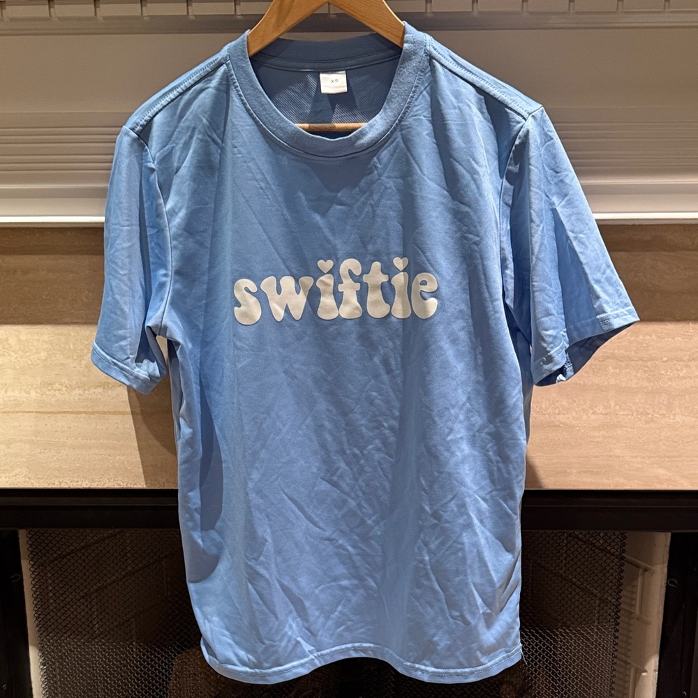 Light Blue "Swiftie" Graphic Tee - Casual Shirt